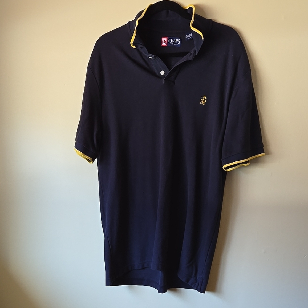 Chaps Blue Polo Shirt with Classic Collar and Logo